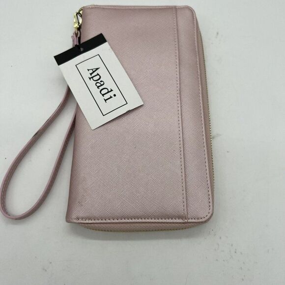 Apadi RFID pink metallic zip around wallet NWT - Picture 1 of 4